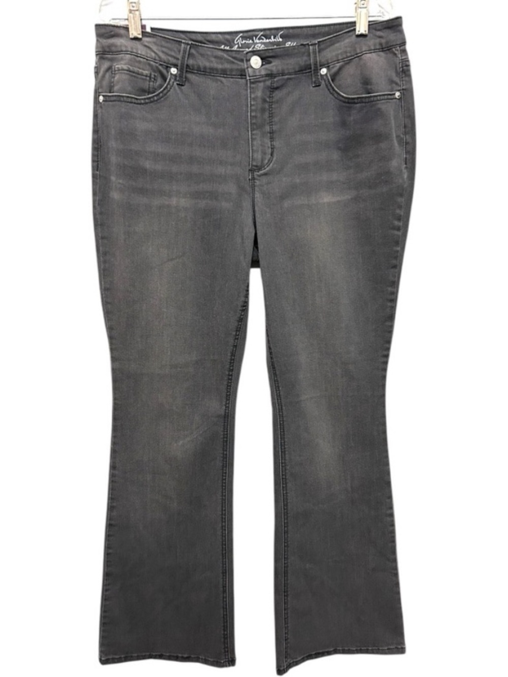 Gloria Vanderbilt "Rockford" Mid Rise Bootcut Jeans Charcoal Gray Size 12